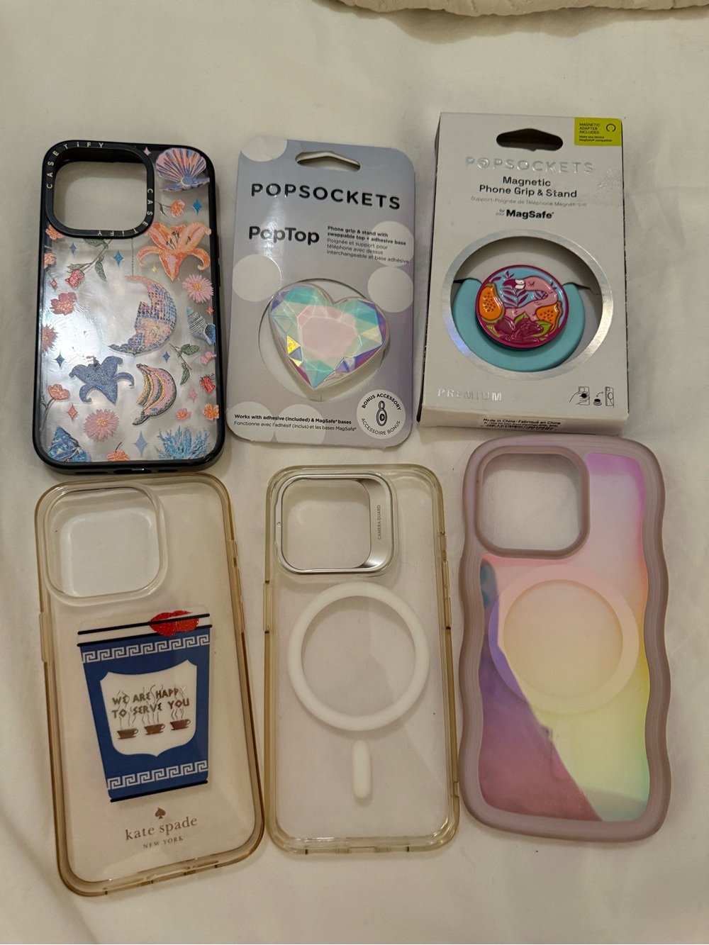 iPhone 15 Pro Case Bundle – Kate Spade, CASETiFY, ESR + 2 PopSockets
